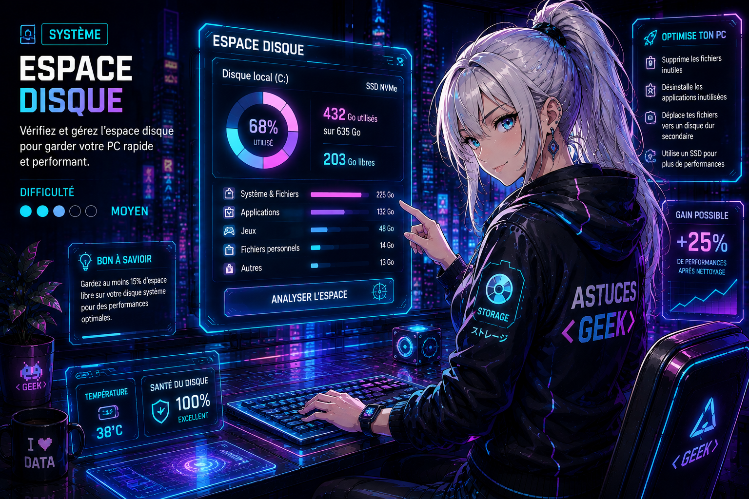 Vérifier l'espace disque