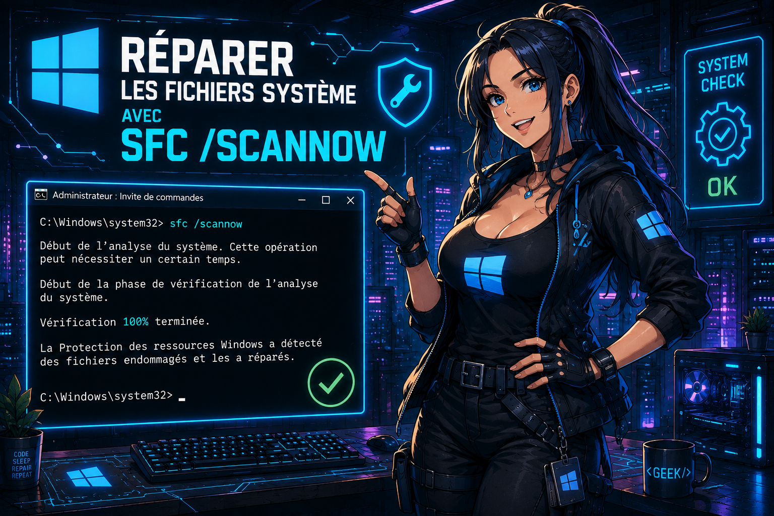 Réparer les fichiers système de Windows avec sfc /scannow